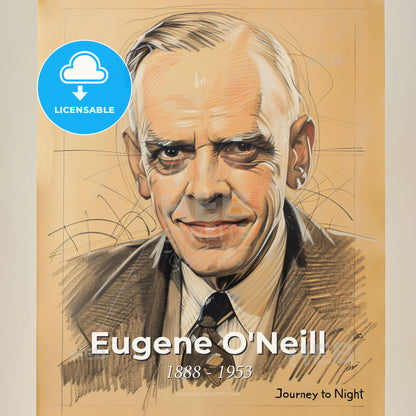 Eugene O'Neill, 1888 - 1953, American playwright - A Drawing Of A Man Print Template