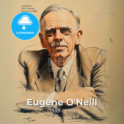 Eugene O'Neill, 1888 - 1953, American playwright - A Drawing Of A Man With His Arms Crossed Print Template