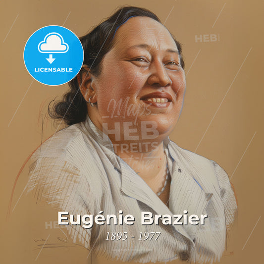 Eugénie Brazier, 1895 - 1977, French chef - A Woman Smiling With A White Shirt Print Template