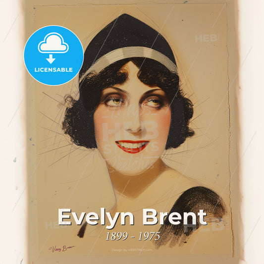 Evelyn Brent, 1899 - 1975, American actress - A Woman Wearing A Hat Print Template