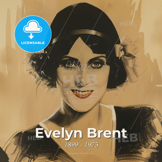 Evelyn Brent, 1899 - 1975, American actress - A Woman With A Hat Print Template
