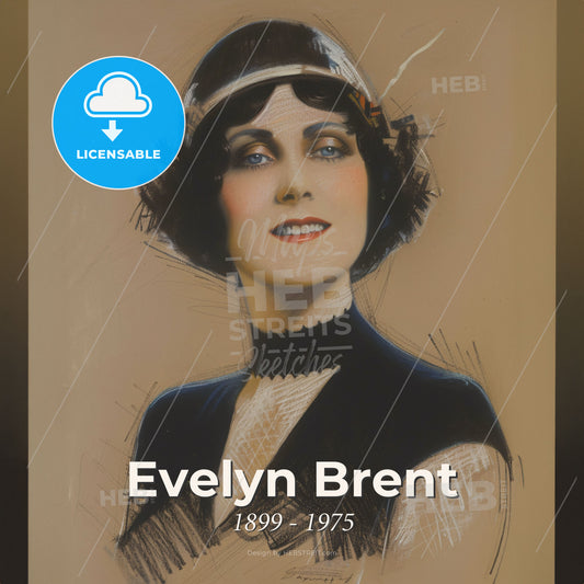 Evelyn Brent, 1899 - 1975, American actress - A Woman Wearing A Hat Print Template