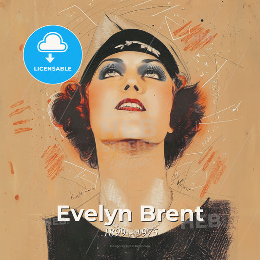 Evelyn Brent, 1899 - 1975, American actress - A Woman Looking Up With Her Head Up Print Template