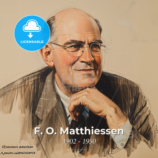 F. O. Matthiessen, 1902 - 1950, American literary critic - A Man With His Hand On His Chin Print Template
