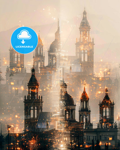 Fairfield Cityscape Symphony in Beige - A large building with towers and spires