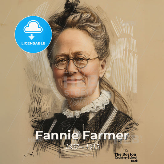 Fannie Farmer, 1857 - 1915, American cookbook author - A Woman Wearing Glasses And A Bow Tie Print Template