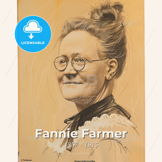 Fannie Farmer, 1857 - 1915, American cookbook author - A Drawing Of A Woman Print Template