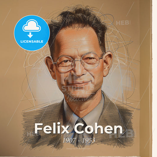 Felix Cohen, 1907 - 1953, American lawyer and scholar - A Portrait Of A Man Print Template