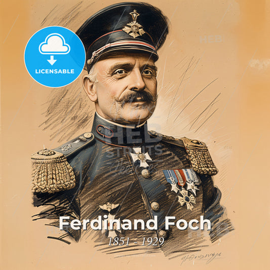 Ferdinand Foch, 1851 - 1929, French Marshal - A Man In A Military Uniform Print Template
