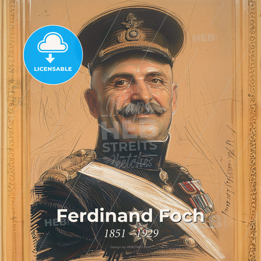 Ferdinand Foch, 1851 - 1929, French Marshal - A Man In A Military Uniform Print Template