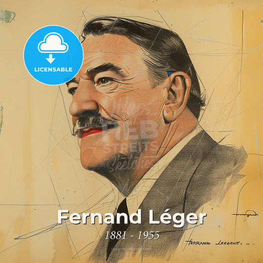 Fernand Léger, 1881 - 1955, French painter - A Man With A Mustache Print Template