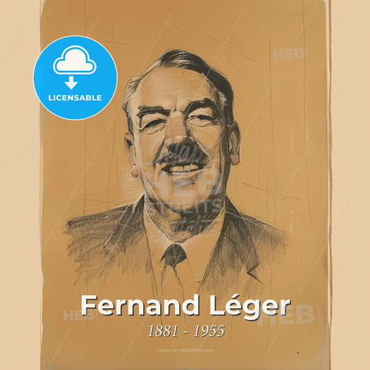 Fernand Léger, 1881 - 1955, French painter - A Drawing Of A Man Smiling Print Template