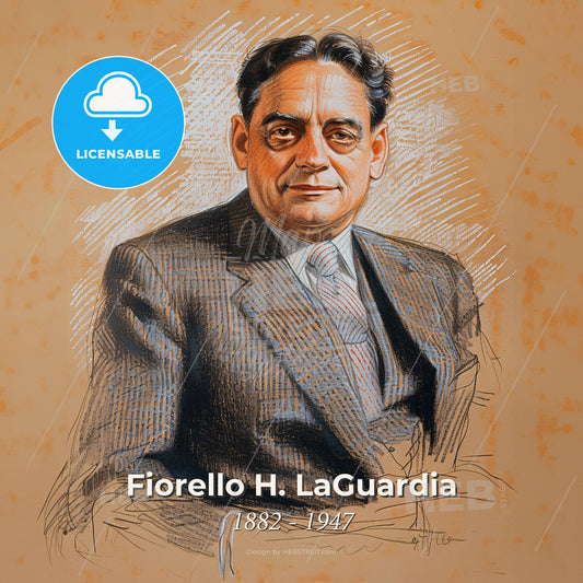 Fiorello H. LaGuardia, 1882 - 1947, American lawyer and politician - A Man In A Suit Print Template