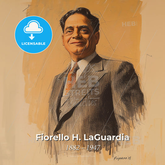 Fiorello H. LaGuardia, 1882 - 1947, American lawyer and politician - A Man In A Suit Print Template
