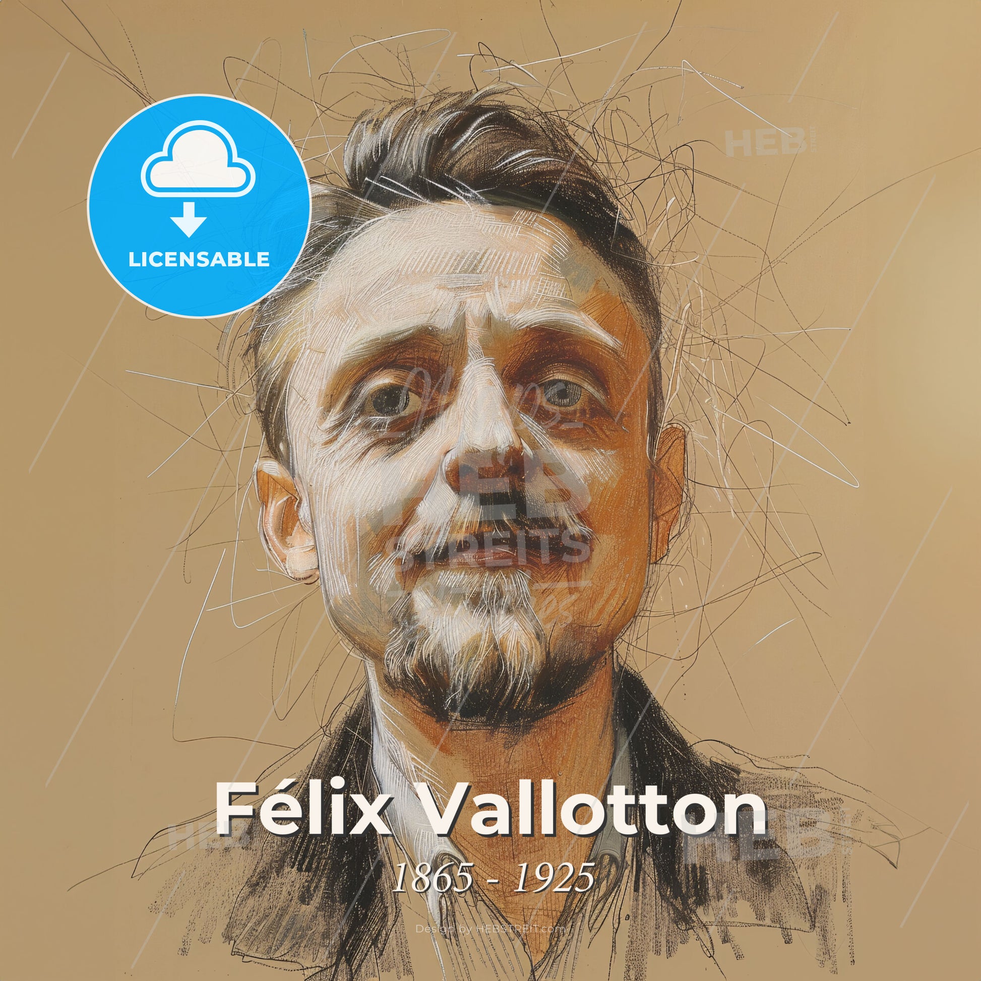 Félix Vallotton, 1865 - 1925, Swiss-French painter and printmaker - A Man With A Broken Head Print Template