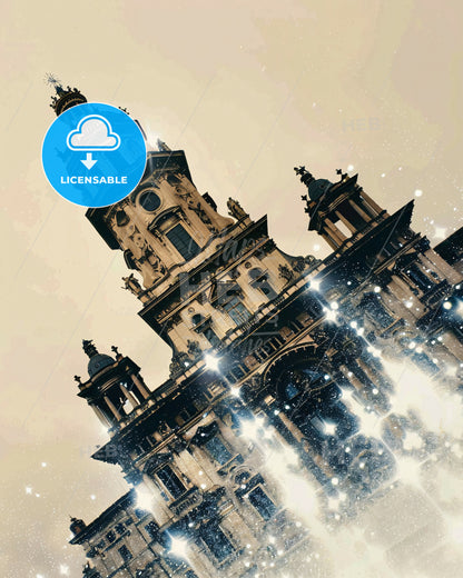 Foggia Italy Poster Art City Skyline - A building with a tower