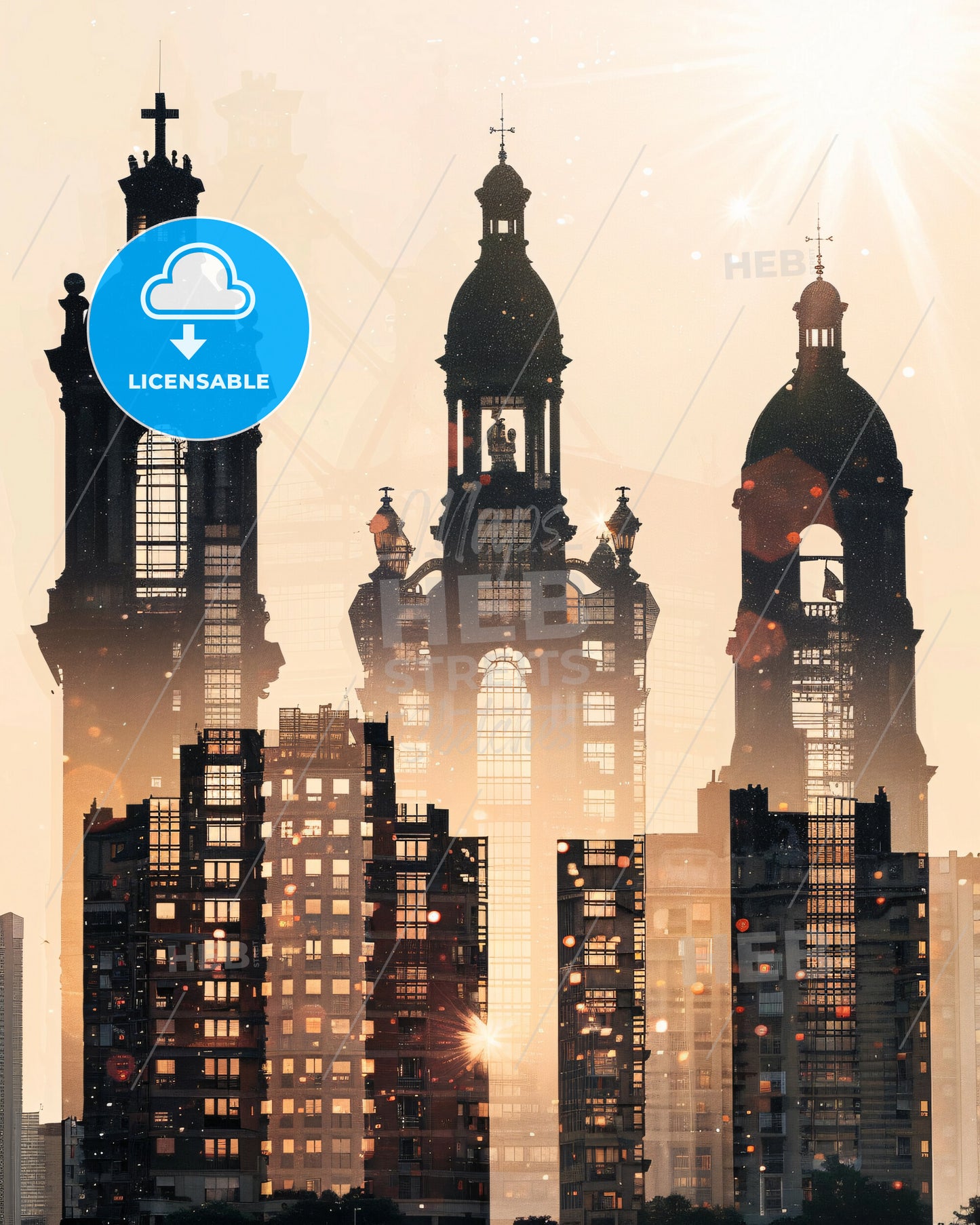 Fort-de-France Skyline Silhouette Art - A silhouette of a building with a few windows