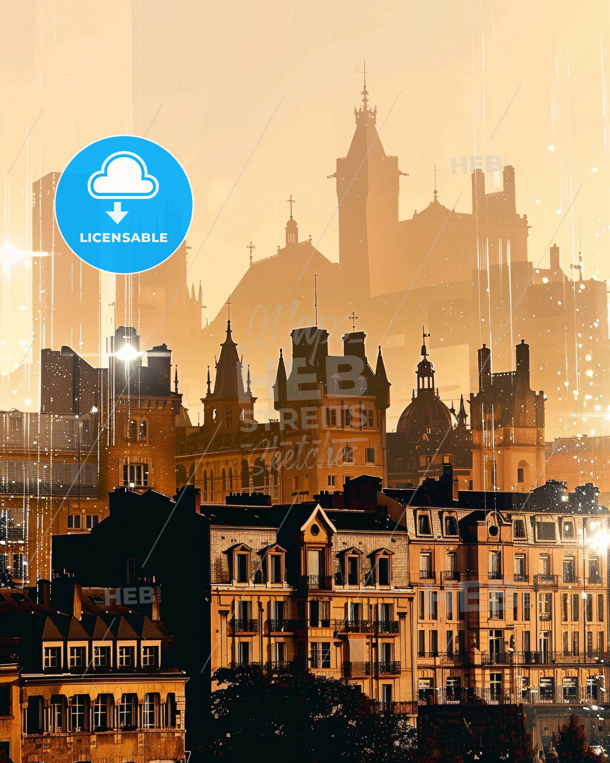 Fort-de-France Skyline Double Exposure Art Print - A city with many buildings