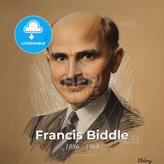 Francis Biddle, 1886 - 1968, American lawyer and jurist - A Man With A Mustache Print Template