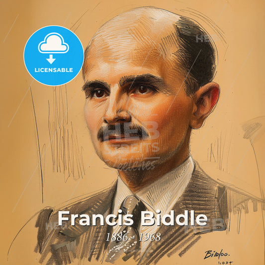 Francis Biddle, 1886 - 1968, American lawyer and jurist - A Man With A Mustache Print Template