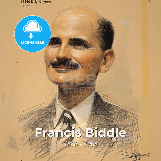 Francis Biddle, 1886 - 1968, American lawyer and jurist - A Man With A Mustache Print Template