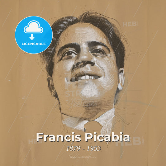 Francis Picabia, 1879 - 1953, French painter and poet - A Drawing Of A Man Smiling Print Template