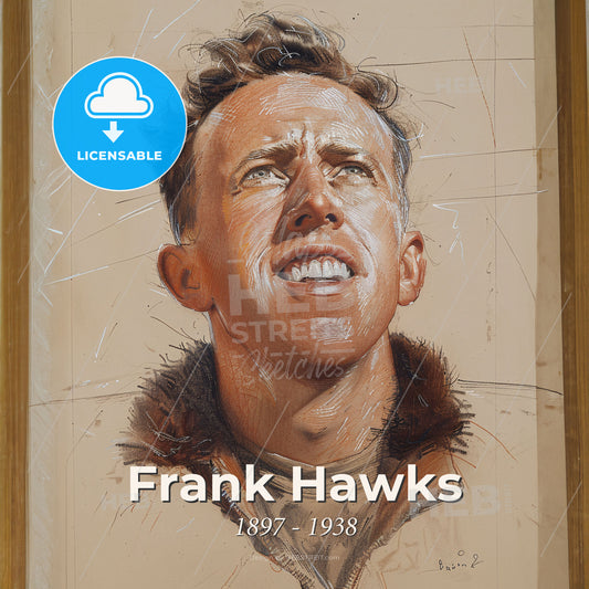 Frank Hawks, 1897 - 1938, American aviator - A Drawing Of A Man Print Template