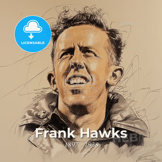 Frank Hawks, 1897 - 1938, American aviator - A Drawing Of A Man Print Template