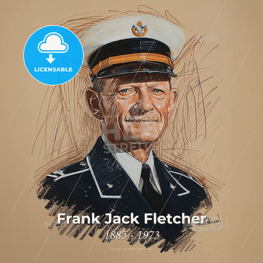 Frank Jack Fletcher, 1885 - 1973, American Admiral - A Man In A Uniform Print Template