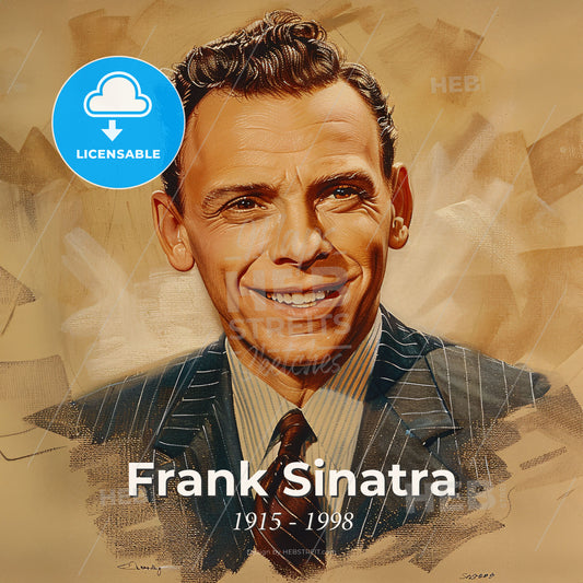 Frank Sinatra, 1915 - 1998, American singer and actor - A Man In A Suit And Tie Print Template