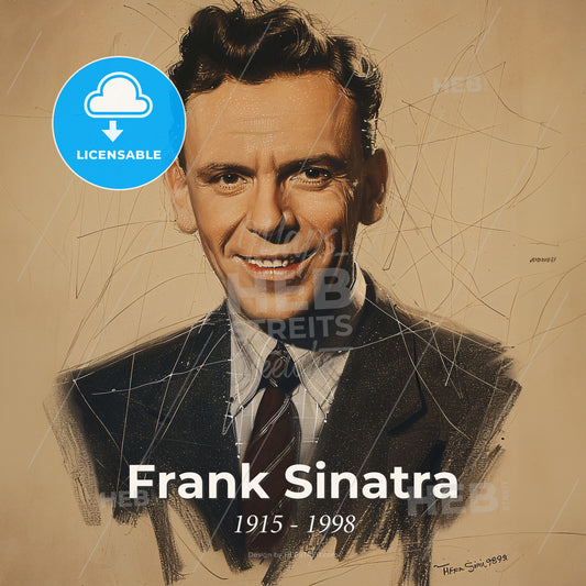 Frank Sinatra, 1915 - 1998, American singer and actor - A Man In A Suit And Tie Print Template