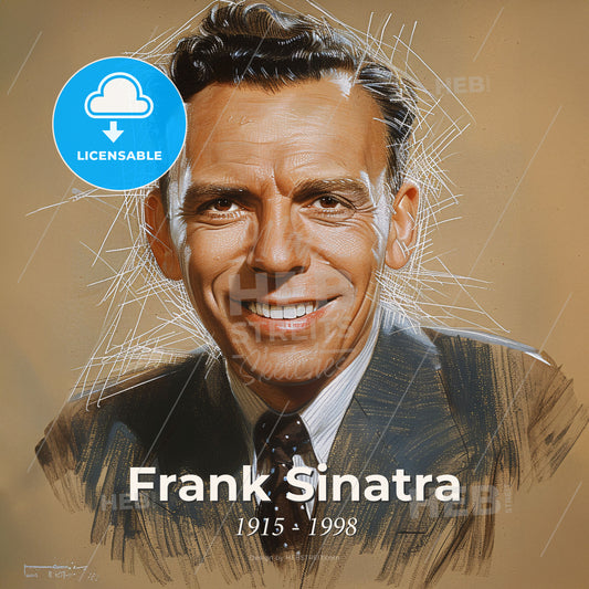 Frank Sinatra, 1915 - 1998, American singer and actor - A Man Smiling With A Sharp Smile Print Template