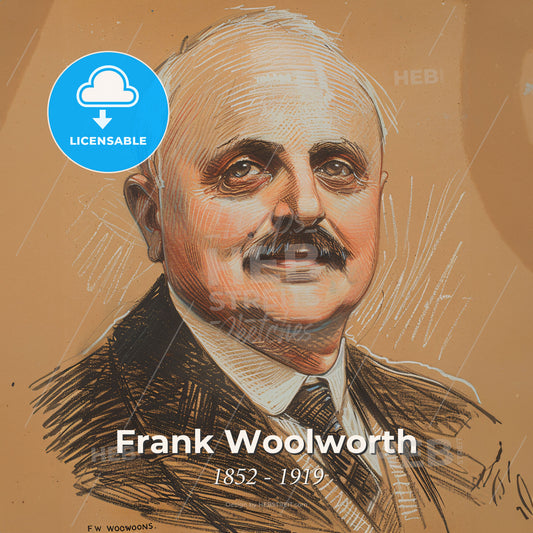 Frank Woolworth, 1852 - 1919, American businessman - A Man With A Mustache Print Template