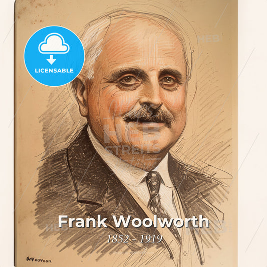 Frank Woolworth, 1852 - 1919, American businessman - A Portrait Of A Man Print Template