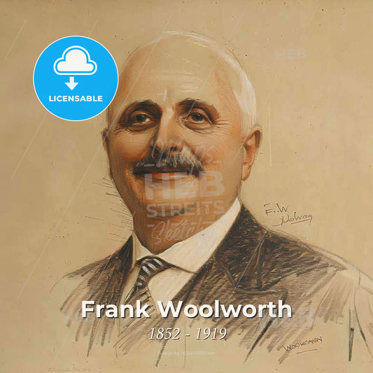 Frank Woolworth, 1852 - 1919, American businessman - A Man With A Mustache Wearing A Suit And Tie Print Template