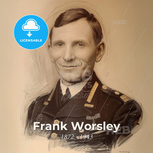 Frank Worsley, 1872 - 1943, New Zealand sailor and navigator - A Man In A Military Uniform Print Template