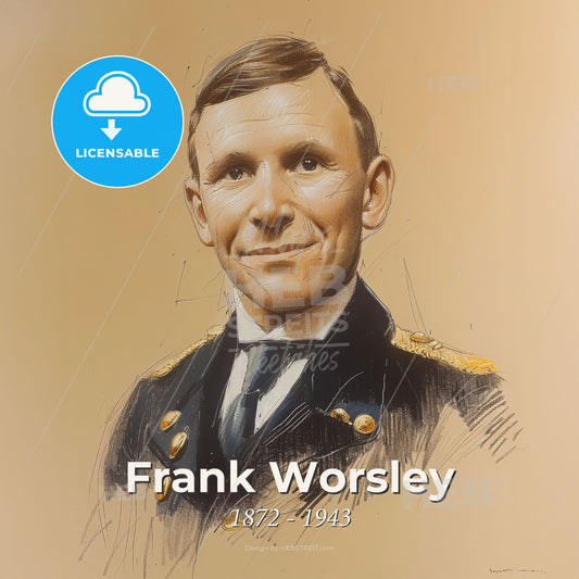Frank Worsley, 1872 - 1943, New Zealand sailor and navigator - A Man In A Military Uniform Print Template