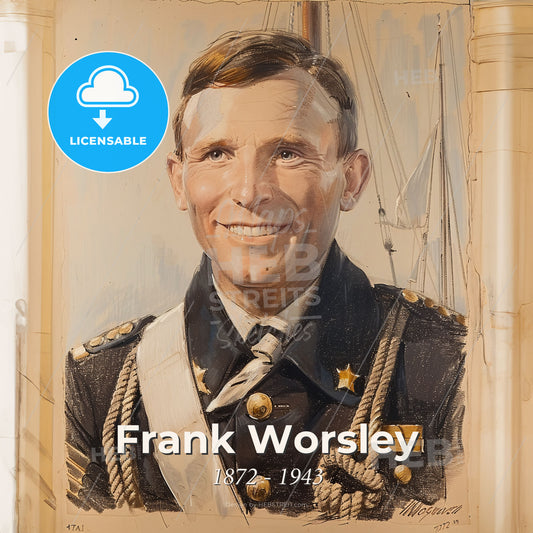 Frank Worsley, 1872 - 1943, New Zealand sailor and navigator - A Portrait Of A Man In A Military Uniform Print Template