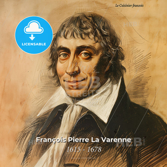 François Pierre La Varenne, 1615 - 1678, French chef - A Portrait Of A Man Print Template
