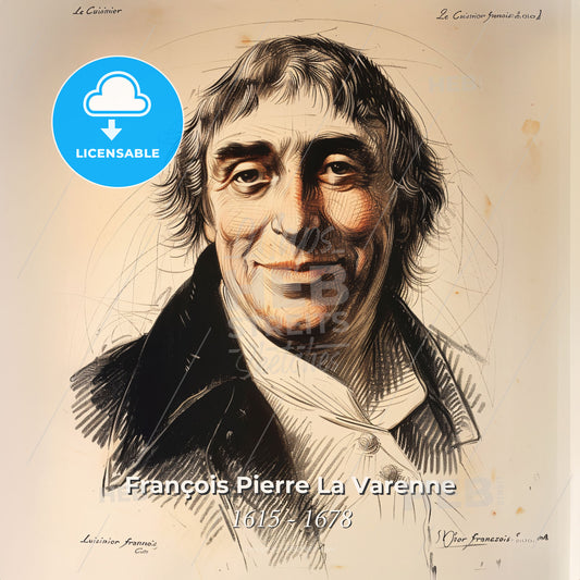 François Pierre La Varenne, 1615 - 1678, French chef - A Drawing Of A Man Print Template