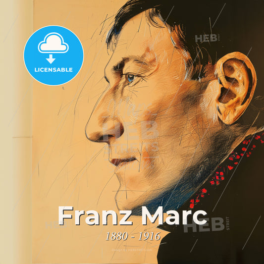 Franz Marc, 1880 - 1916, German painter - A Drawing Of A Man Print Template