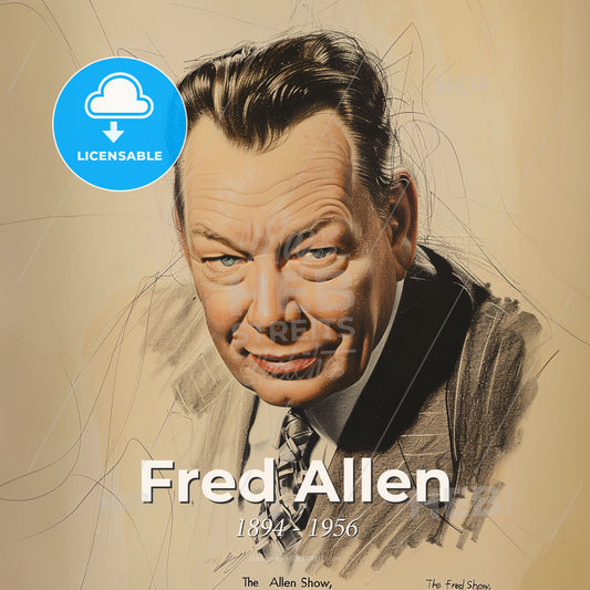 Fred Allen, 1894 - 1956, American comedian and radio host - A Drawing Of A Man Print Template