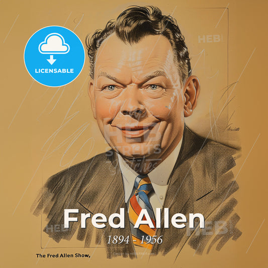 Fred Allen, 1894 - 1956, American comedian and radio host - A Man In A Suit And Tie Print Template