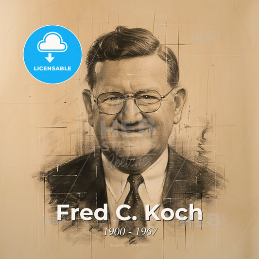 Fred C. Koch, 1900 - 1967, American chemical engineer and businessman - A Portrait Of A Man Print Template