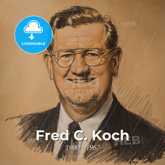 Fred C. Koch, 1900 - 1967, American chemical engineer and businessman - A Portrait Of A Man Wearing Glasses Print Template