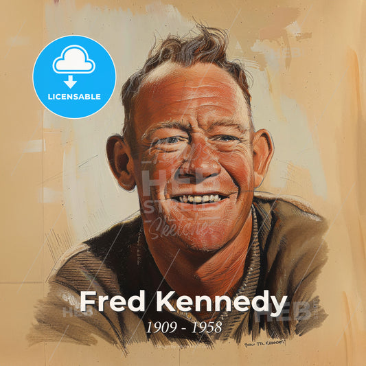 Fred Kennedy, 1909 - 1958, American stuntman and actor - A Man Smiling At The Camera Print Template