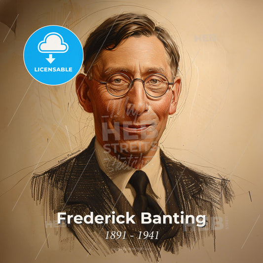Frederick Banting, 1891 - 1941, Canadian medical scientist - A Man Wearing Glasses And A Suit Print Template