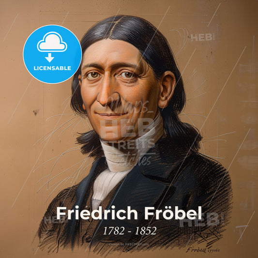 Friedrich Fröbel, 1782 - 1852, German educator - A Portrait Of A Man Print Template