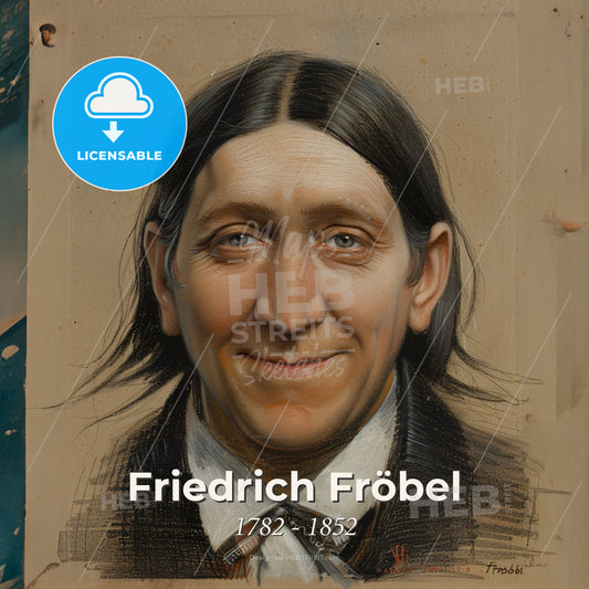 Friedrich Fröbel, 1782 - 1852, German educator - A Portrait Of A Man Print Template