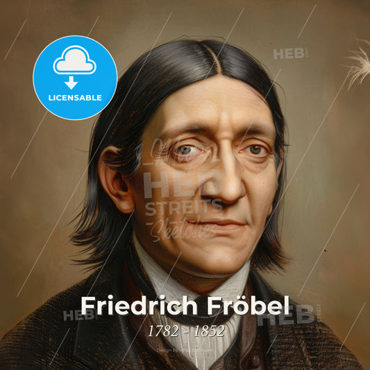 Friedrich Fröbel, 1782 - 1852, German educator - A Portrait Of A Man Print Template